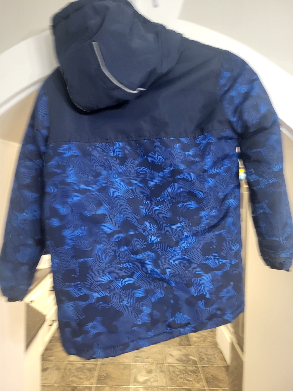 PatPat Blue Camouflage Hooded Puffer Jacket - Picture 3 of 3